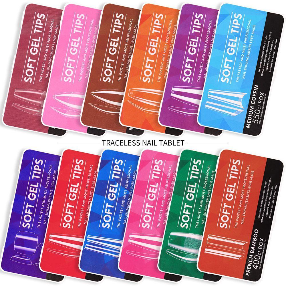 550 Pcs Press on Nail Tips Kit Full Cover Clear Medium Almond False Nails Soft Gel