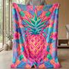 Pineapple Tropical Fantasy Theme blanket Lightweight Warm Flannel Blanket Decorative Throw Blanket for Home Decoration