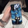 Чехол для Vivo Y53s 4G Y51 Y31 2020 Аниме Черный Кот Звездное Облако Печать Чехол для Телефона Акриловая Жесткая Задняя Панель С Гибким TPU Краем