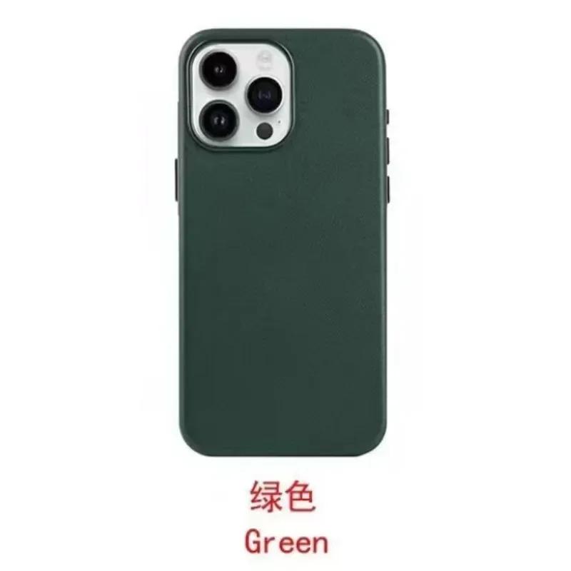 Кожаный чехол для телефона Magsafe для IPhone 17 Pro Max Air 16 15 14 13 Pro Max 15 Plus Магнитная адсорбция Беспроводная зарядка Задняя крышка Защита от падений