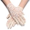 Women Short Goth Party UV Protection Gloves Sunscreen Gloves Bride Lace Gloves Hollow-Out Mittens