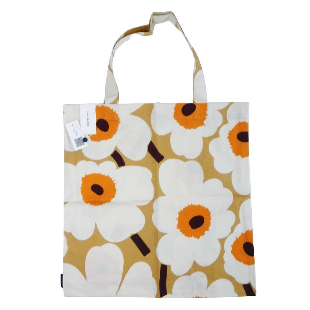 Marimekko Pieni Unikko Сумка-шоппер, Без боковых складок, Эко-сумка (Карамель, сливки и теплый апельсин) [Параллельный импорт]