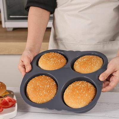 Противень для булочек для гамбургеров, пищевой класс, не содержит BPA, термостойкий, можно мыть в посудомоечной машине, безопасная форма для гамбургеров, противень для выпечки, кухонные аксессуары