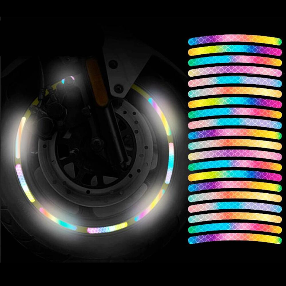 Наклейки на ступицу колеса автомобиля, светоотражающие украшения для ночного освещения, наклейки на обод колеса и шины мотоцикла, электромобиля, 20 шт.