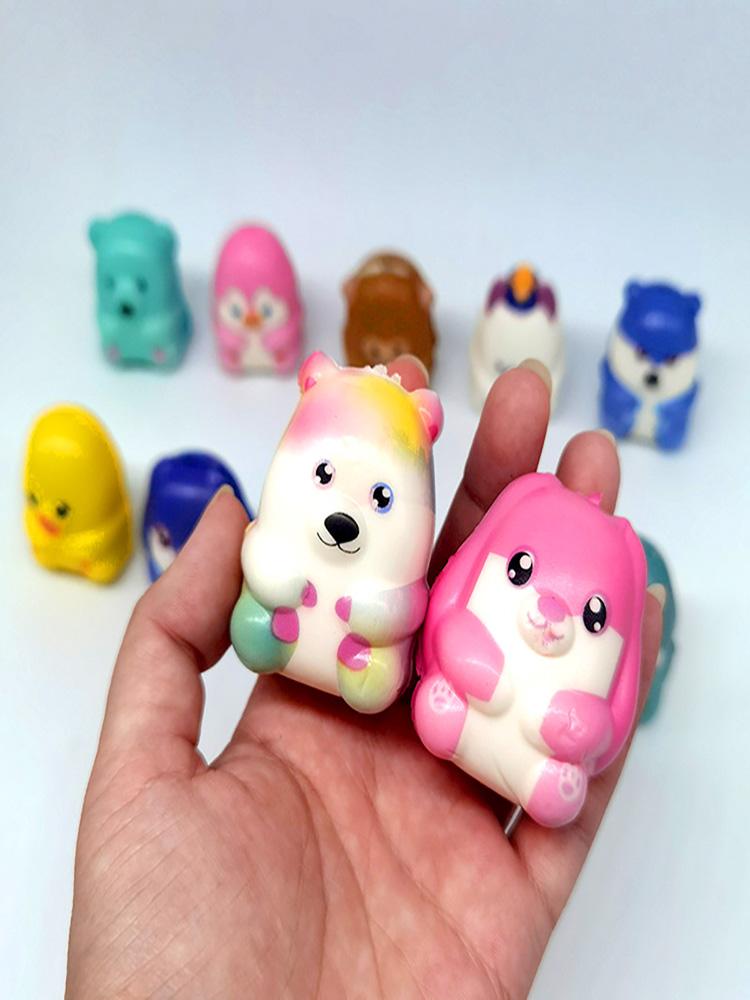 6/12/24/48 PCS Squishy Animal Pinch PU Slow Rebound Cartoon Twisted Egg Doll Fun Stress Relieving Toy Party Favors