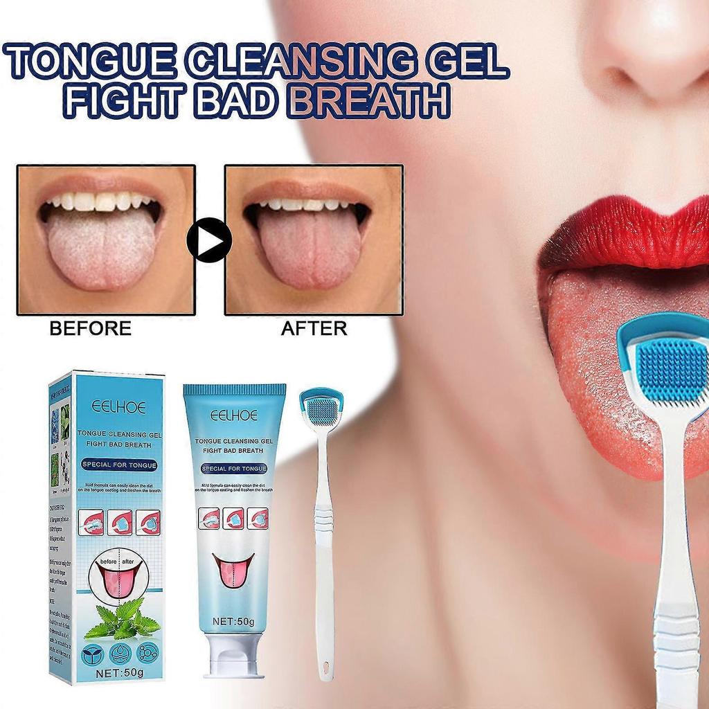 Tongue Coating Cleaning Gel Set Fresh Remove Oral Odor To Cleaner For Bad Breath