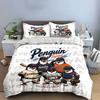 Penguin Baseball Squad Print Bedding Duvet Cover Set Duvet Cover Pillowcases  (1*Duvet Cover 2*Pillowcases, without duvet insert)