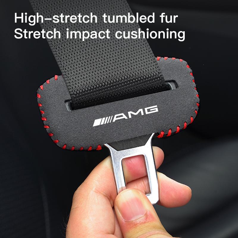 1pc Car Seatbelt Buckle Protector Seat Base Cover Mat Accessories For Mercedes Benz AMG W211 W203 W204 C260 E300L A200L GLA/S/E