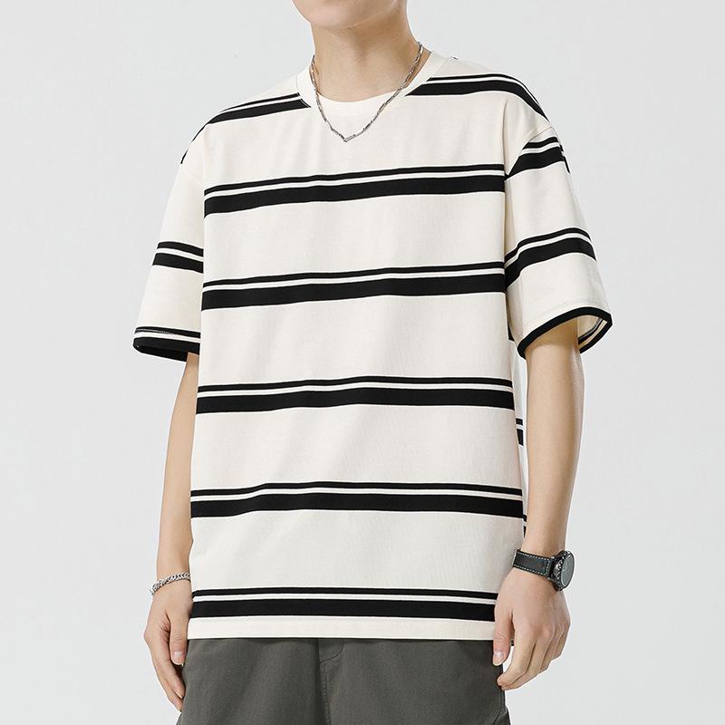 Мужская повседневная футболка с коротким рукавом в морскую полоску Kunhai Pengyun