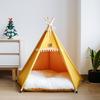 Washable Cat Teepee Tent with Thick Cushion Pet Tent Kennel Pet Bed Dog Tent Bed  Four Seasons