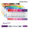 12/100/120Colors Dual Tip Calligraphy Pen Watercolor Brush Pen Art Markers Pens Manga Sketching Drawing Children DIY Supplies