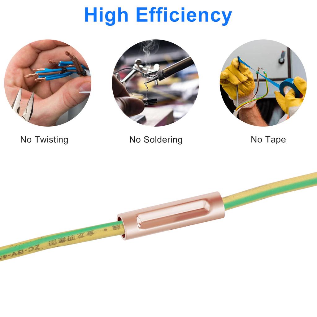 250Pcs Wire Ferrules Kit 7 Sizes Copper Crimp Connectors Non Insulated with Heat Shrink Tube Electrical Terminal Assortment Kit