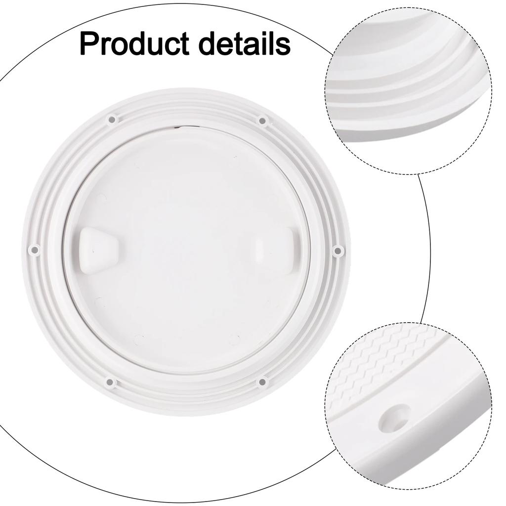 8 Inch Round Plastic Marine Deck Cover Deck Inspection Access Hatches Cover Non Slip Waterproof For Marine Boat Yacht