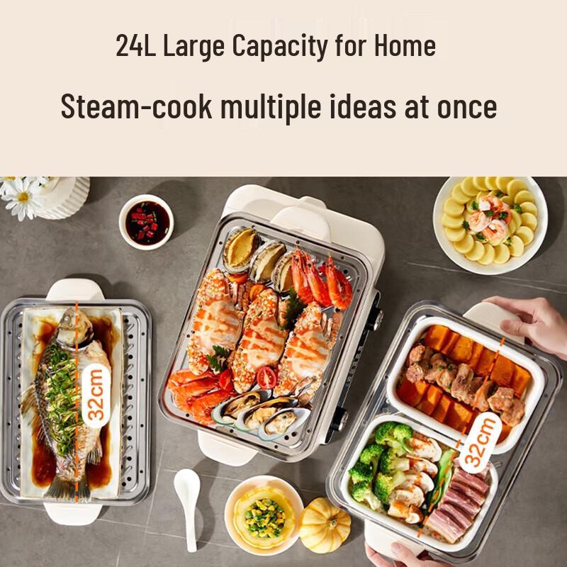 Supor 24L 3-Layer Multi-functional Electric Steamer ZN32FK995 CN plug (adapter included)