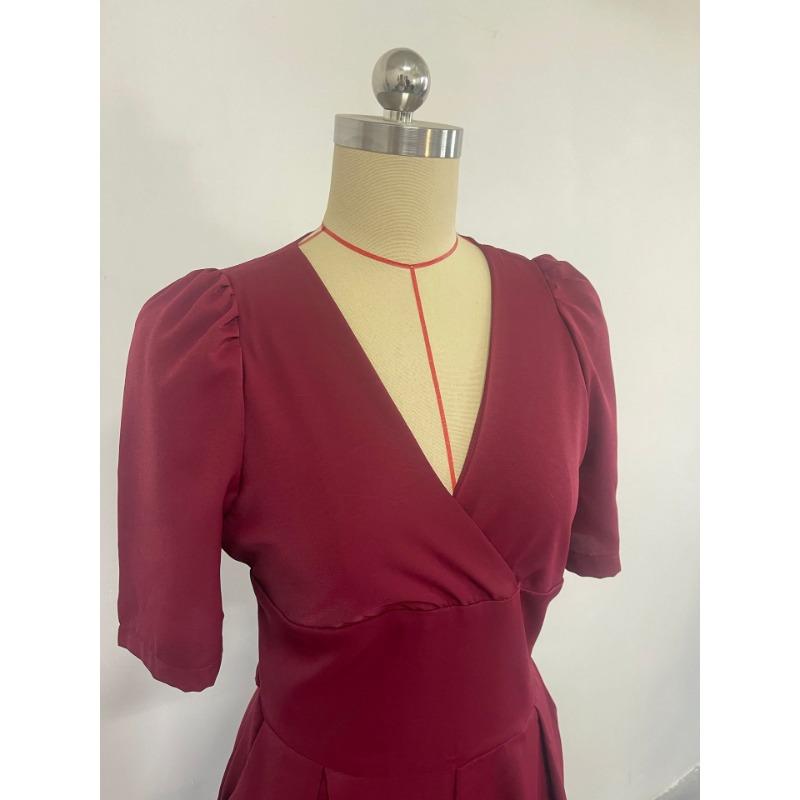 Женский летний темпераментный повседневный комбинезон с широкими штанинами и v-образным вырезом с высокой талией и короткими рукавами