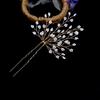 Pearl Crystal Bridal Hair Pins Flower Wedding HeadPiece Vintage Hair Accessory Party Hair Clip for Bride