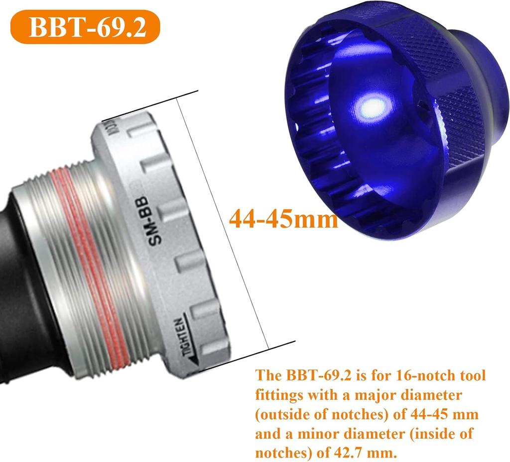 Compatible with BBT-69.2, 16-slot 44mm bicycle lower base tool, blue