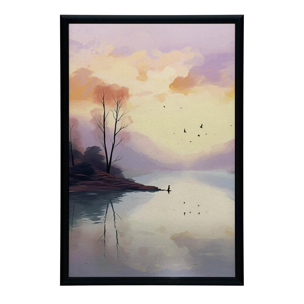 Pastelowy Krajobraz Pastelowy Krajobraz, 50X70 Cm, Rama Aluminiowa Czarna, Papier Matowy 230 Gsm