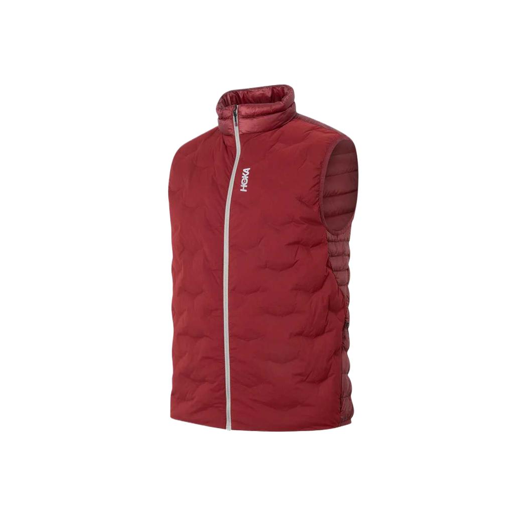 Men's HOKA ONE ONE Down Vests Unisex Burgundy Red Turtleneck Moderate