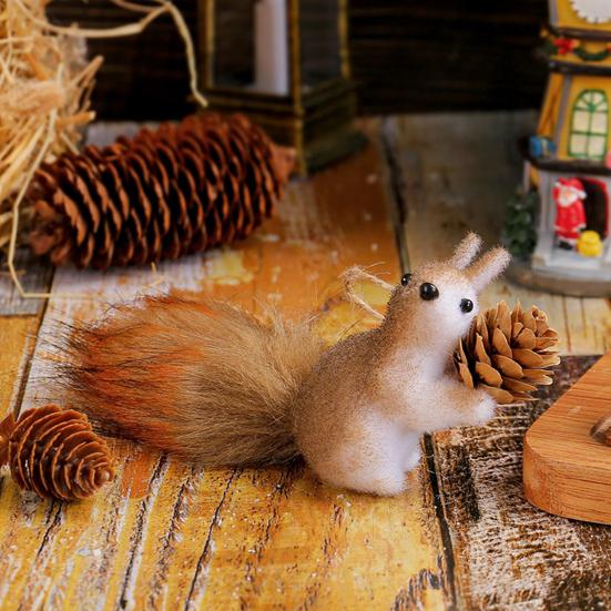 Искусственная белка Рождественское подвесное украшение Праздничный кулон Домашний настенный декор Украшение для рождественской елки