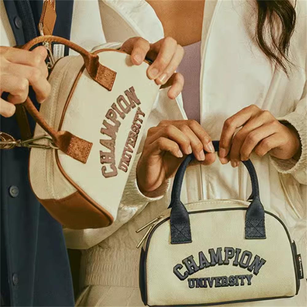 Champion Bowling Bag Classic Logo Campus Font College Style Synthetic Leather And Fabric Shoulder Crossbody Tote Bag Unisex bags U3CACPU19