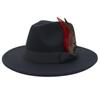 Bow Feather Top Hat Big Brim Hat Fashion Men'S And Women'S Cashmere Felt Hat European And American Style Hat