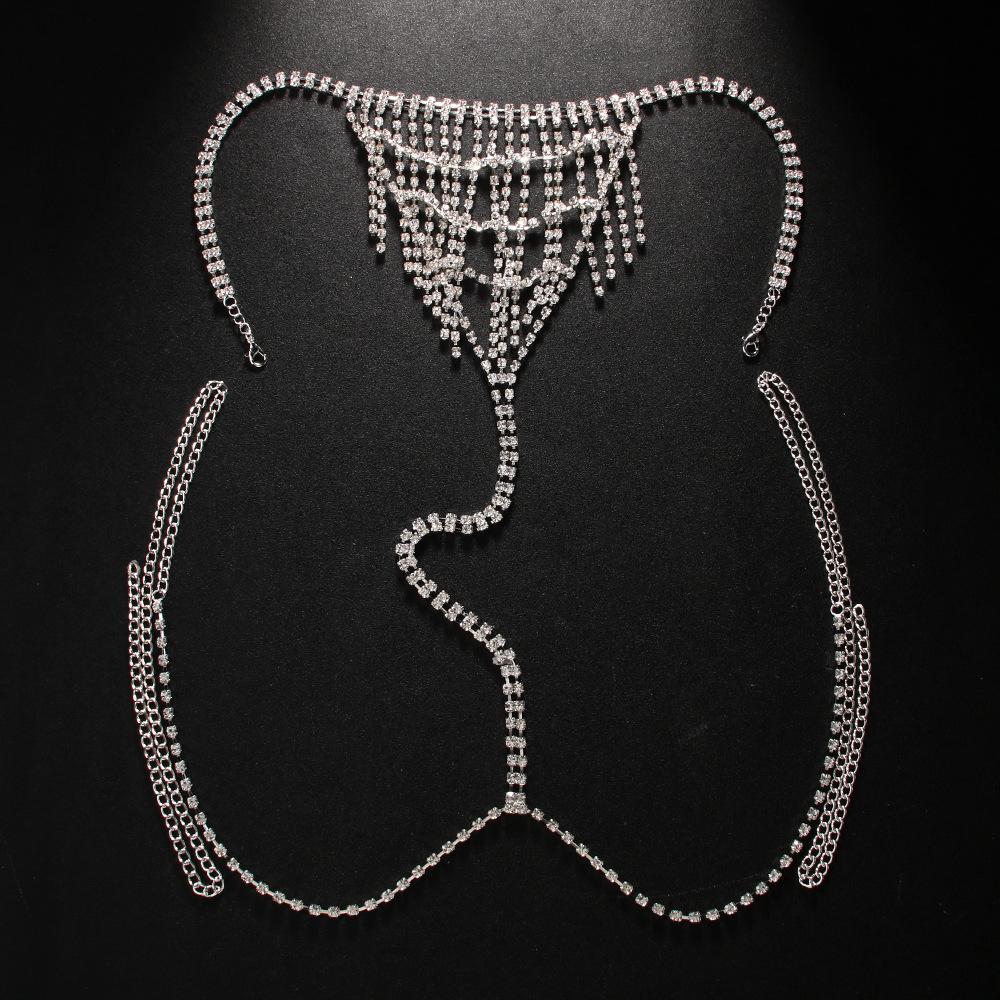 Многослойная цепочка на талию с бахромой и стразами, трусики, пляжная сексуальная цепочка на тело, женская цепочка на тело