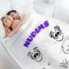 NUDIMS Couple (blue) Throw Blanket Plaid on the sofa Flannels Furry Custom Blankets