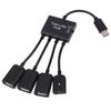 4-портовый USB-хаб-разветвитель OTG с питанием, Micro USB, Type-C, удлинитель для Android-телефона, планшета, U-диска, мыши, клавиатуры, синхронная зарядка