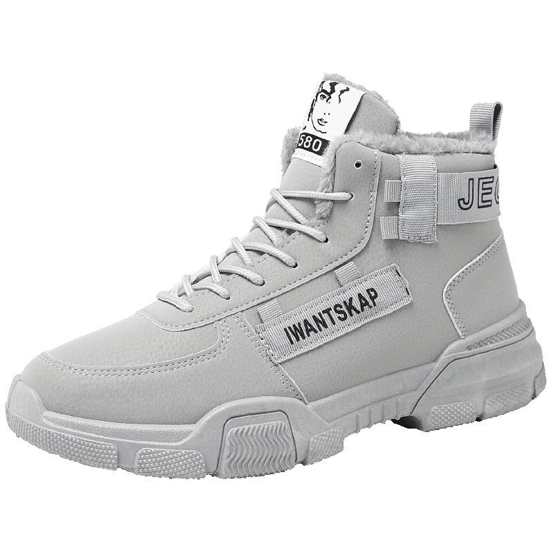 Флисовые зимние ботинки мужские зимние высокие ботинки Мартина британские теплые мужские ботинки хлопковая обувь мужские утепленные хлопковые ботинки повседневная обувь