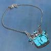 Natural Tibetan Turquoise, Topaz Gemstone 925 Sterling Silver Necklace 18" G9c78