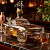 Модная новая бутылка виски Mustang, изготовлена из стеклянного материала, большой емкости, прозрачный дизайн, для школы, кемпинга и домашнего использования