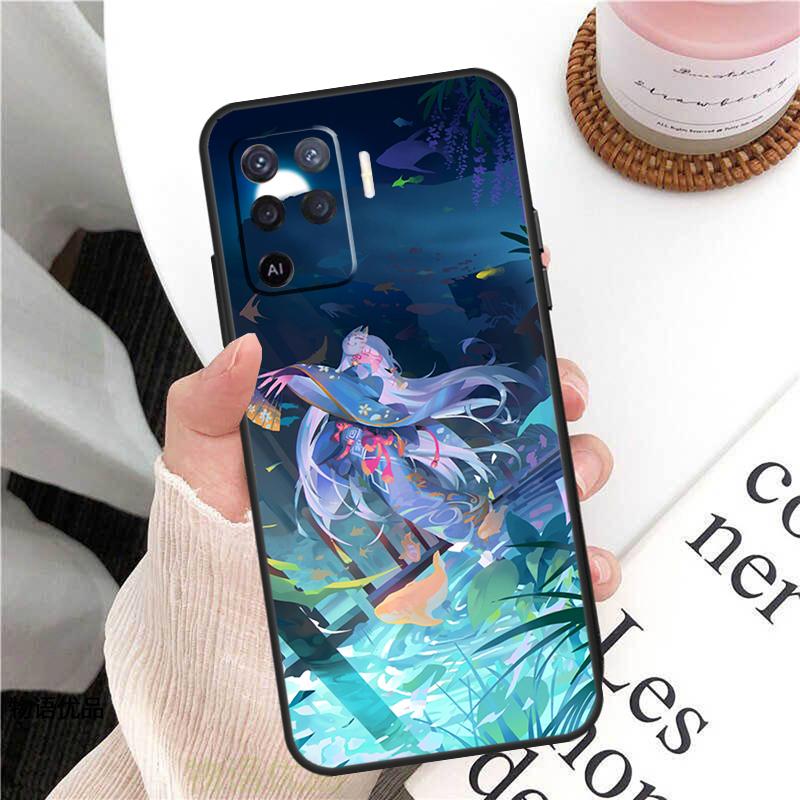 Чехол Genshin Impact Kamisato Ayaka для Oppo A98 A58 A78 A18 A38 A60 A80 A40 A77 A57 A17 A74 A54 A94 A96 A76 A16 A15 A5 Pro