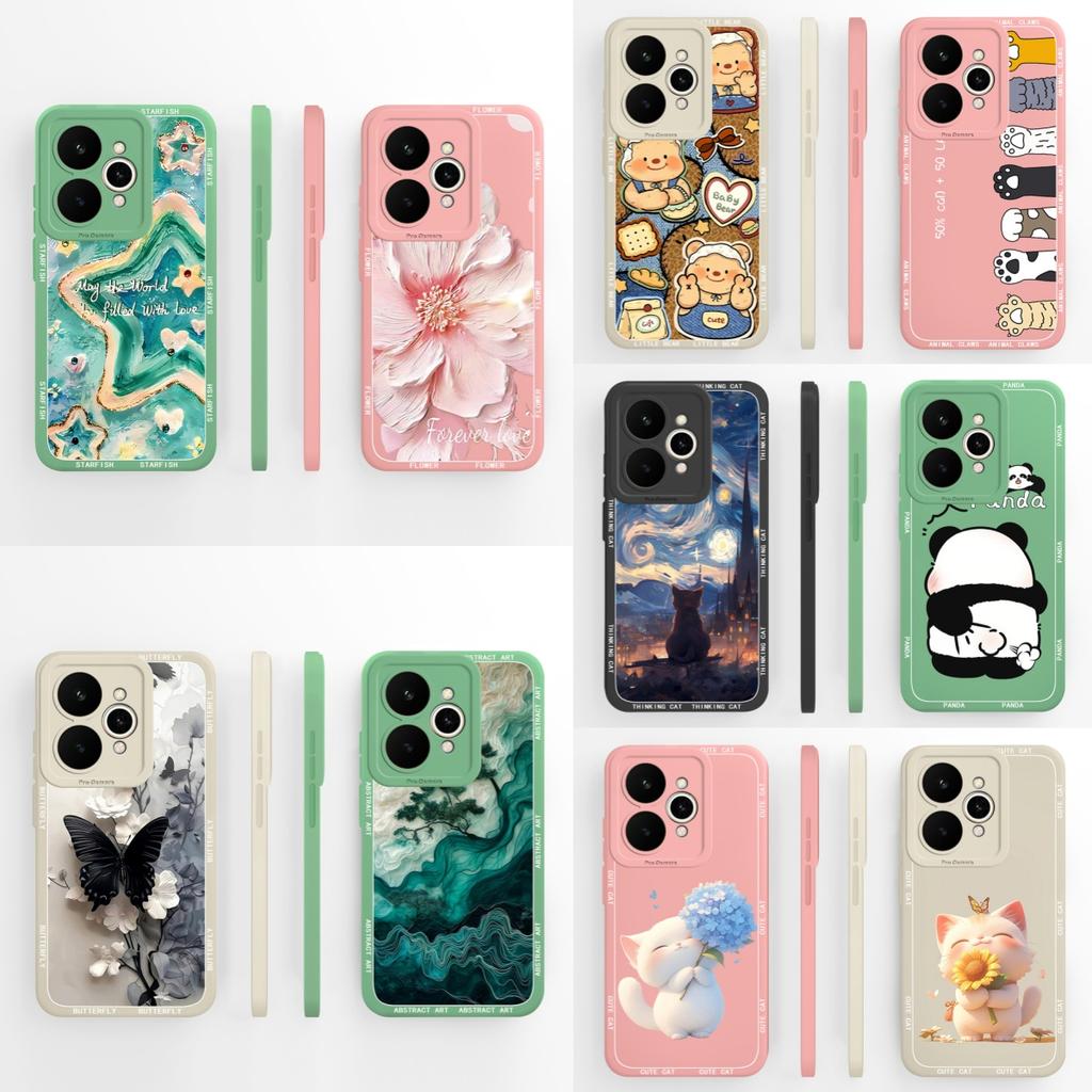For Realme 15 Pro 5G Phone Case Pretty Flowers Patterns Soft Liquid Silicone Full Coverage Cover For Realme15 Shockproof Bumper