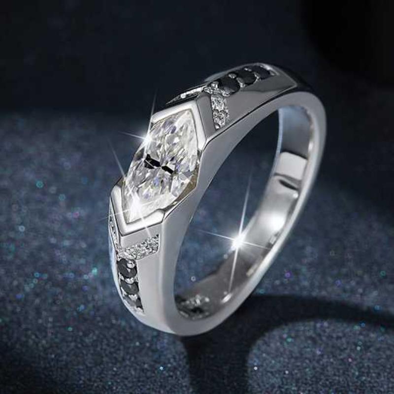 Сертифицированное GRA кольцо с муассанитом 5*10 мм, 1 карат, сине-зеленое, VVS1, лабораторное кольцо с бриллиантом для женщин, обручальное кольцо с обещанием помолвки