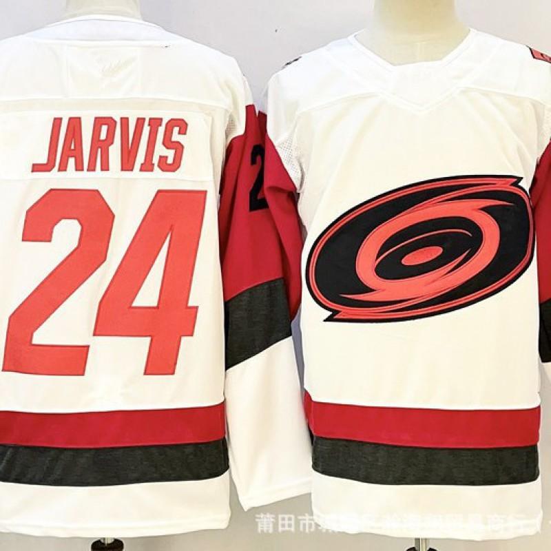Hockey Jersey Mens Long Sleeve Ice Uniform With Embroidered Numbers 20 24 37 Hurricanes Team Style