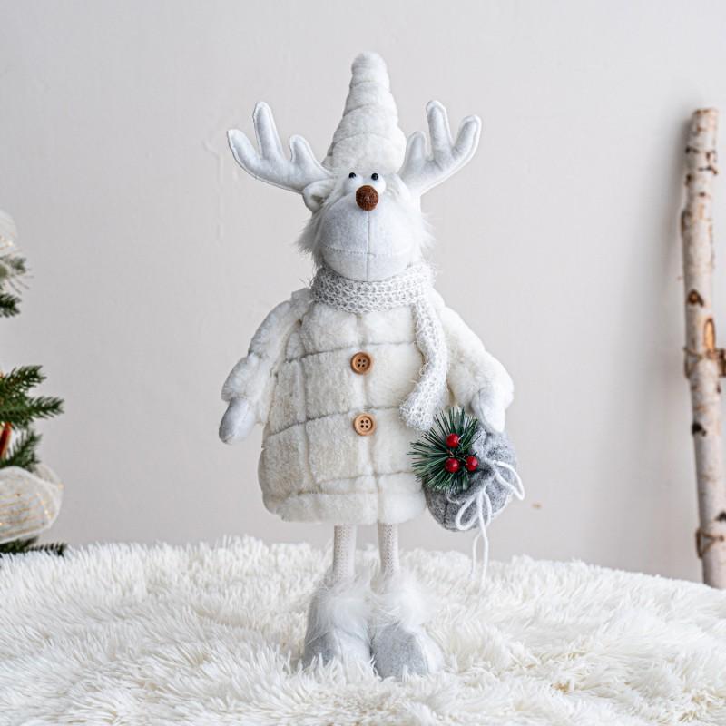 Christmas Reindeer Plush Toy Decorative Figure Holiday Window Display Home Party Ornament