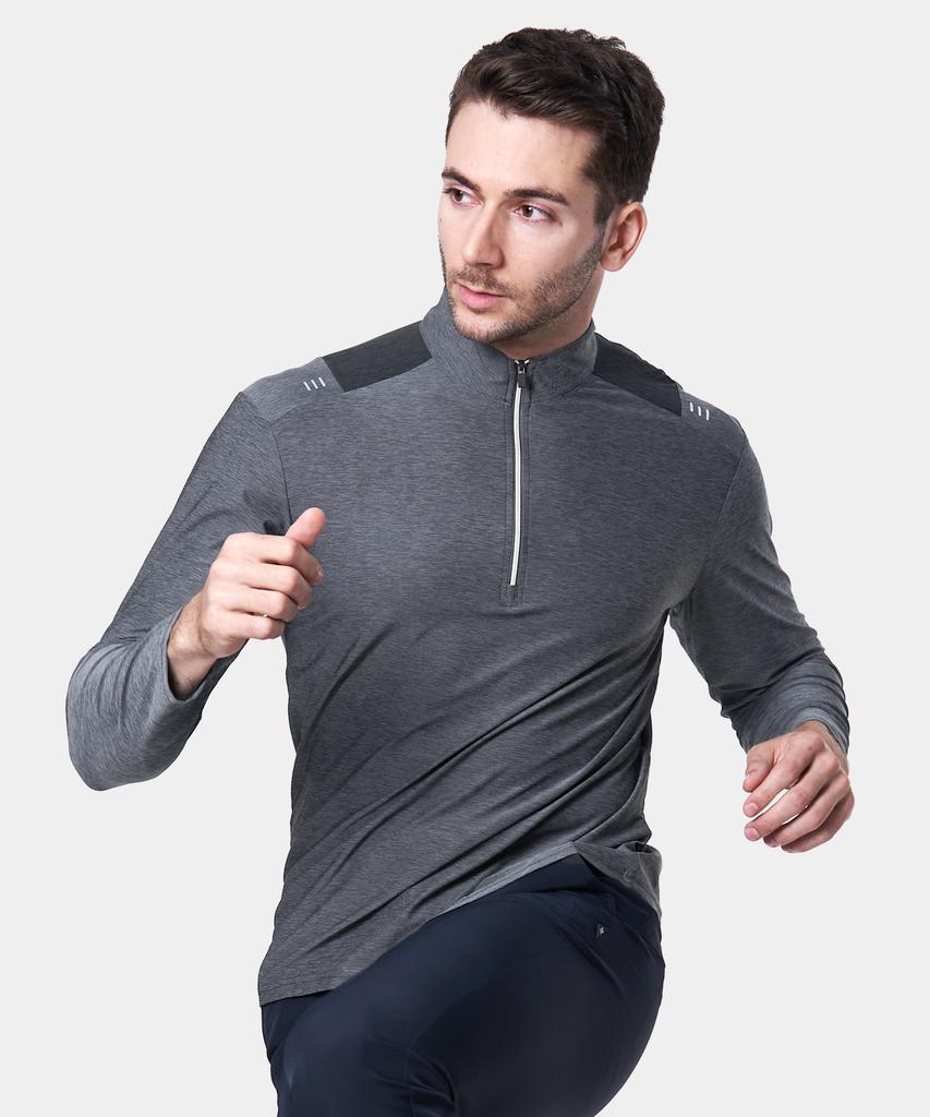 EXTRASPORTY Еженедельная спортивная мужская футболка с длинным рукавом и молнией, Color Block, 4 цвета