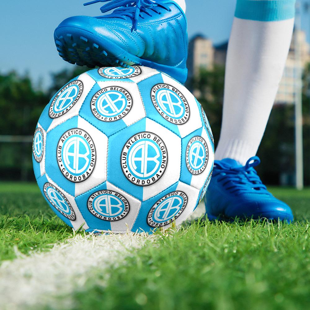 Atletico Belgrano Crest Size 5 Soccer Balls, High-Quality, Anti-Slip, Protective Football, a Unique Gift Suitable for Birthdays, Christmas