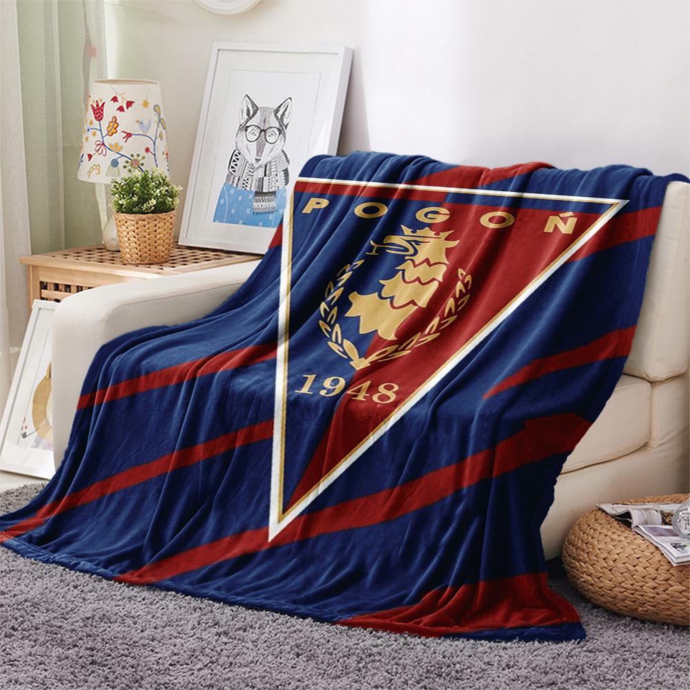 1PC Mks Pogoń Szczecin Print Flannel Blanket, High quality Comfortable for All Seasons, Home Decor, Warmth and Comfort, Perfect for Christmas Gifts