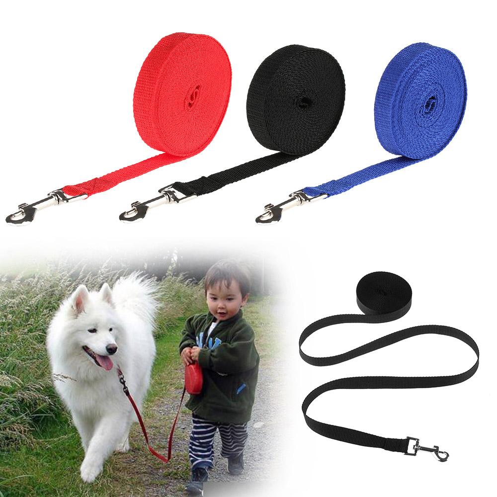 10m Solid Color Puppy Kitten Training Strap Dog Cat Lead Wire Walking Harness Pet Leash Nylon Rope