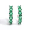 True Natural Green Emerald Silver Earring May Birthstone Gems Jewelry Light Luxury Precious Birthday & Banquet Gifts for Women