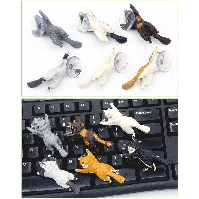 Мини-кошка присоска дизайн телефона мультяшная статуэтка ремесло домашний автомобиль декоративный держатель для смартфона