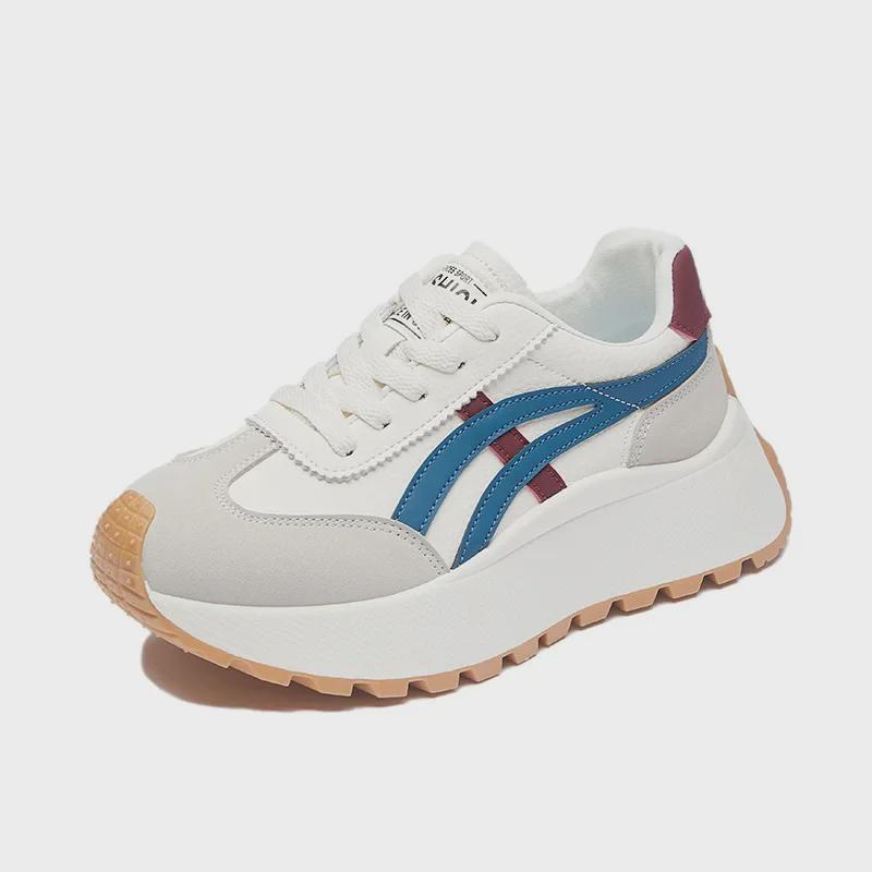 Корейская женская обувь для пап 2025: Кроссовки для бега на каждый день и спорта с толстой подошвой, увеличивающей рост (XFK851)