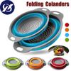 Silicone Folding Vegetable Basket Collapsible Washing Drainer with Handle Fruit Vegetable Filter Basket