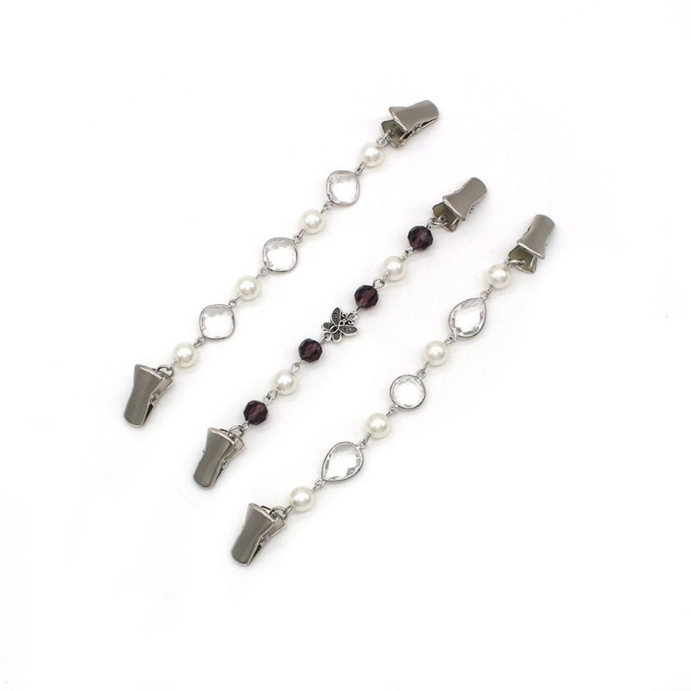 Кардиган с жемчужными стразами, утиная клипса, сплав, пряжка для блузки, модная брошь-булавка, украшение для одежды