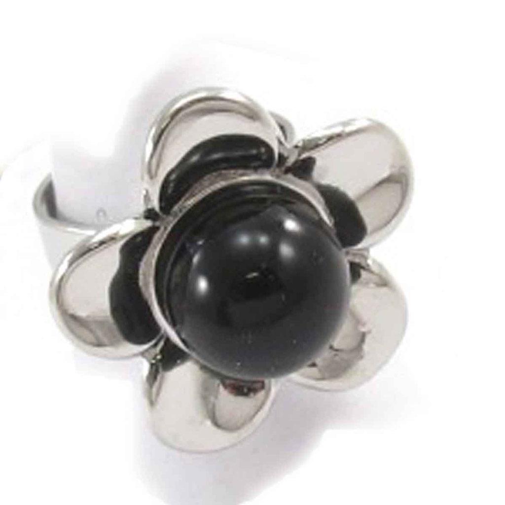 Les Trésors De Lily [J8035] - Дизайнерское кольцо "Флора" черное серебро