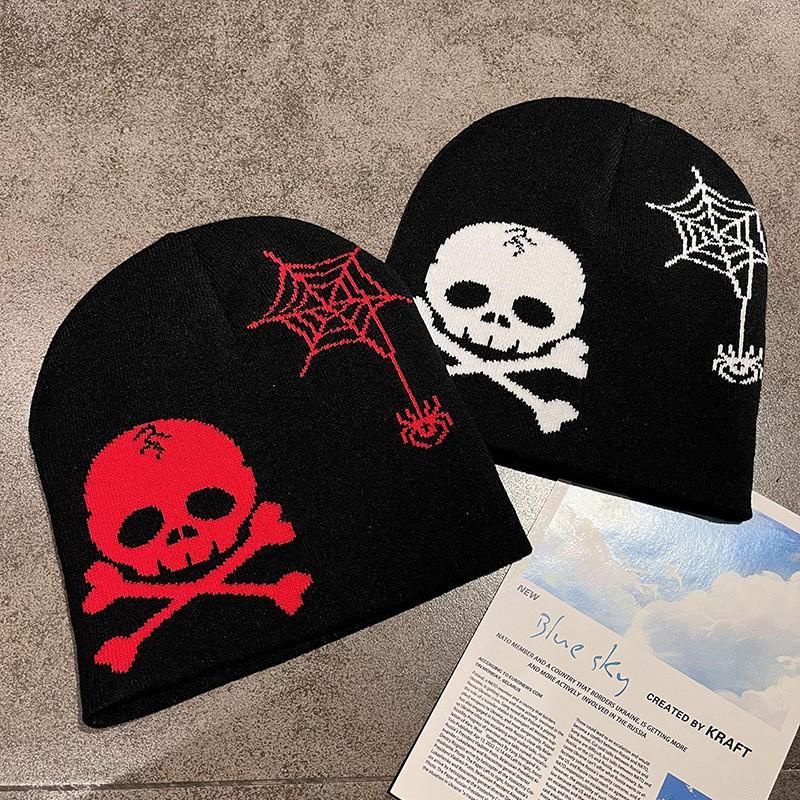 Halloween Skull Knit Beanie Warm Street Style Gothic Hat Fall