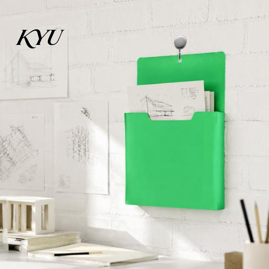 A4 Document Organizers Wall Mounted File Pocket Organizer, 1.18 Inch Deep Compartment, Stackable Pockets Plastic Hanging Holder for Office School And