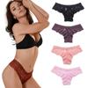 6Pcs/Lot Lace Thong Pants Female Temptation Sexy Girl Underwear T Pants Transparent Mesh Women's Panties T-back Underwear Briefs